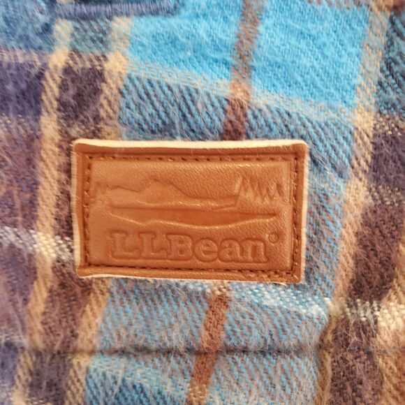 L.L.Bean Women's M Scotch Plaid Flannel Shirt Full Zip Hoodie Warm Relaxed Fit - Picture 4 of 15